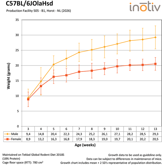 Growth-Curve-C57BL6JOlaHsd-B1-2026